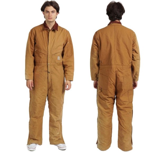 CARHARTT Workwear Brown Cargo Coveralls Jumpsuit - Picture 1 of 4